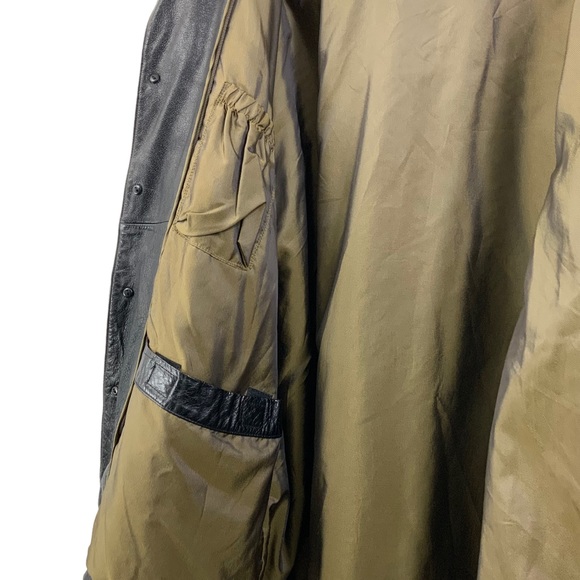 WILSONS LEATHER Nice Heavy Weight Leather Jacket Button Down XL Black Lined - Picture 11 of 12